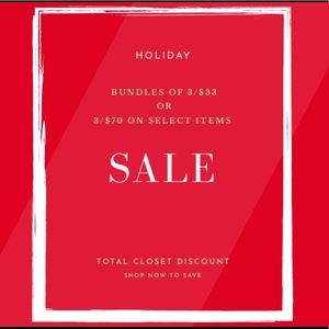 Bundles of 3/$33 or 3/$70 on select items!